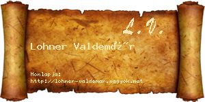 Lohner Valdemár névjegykártya
